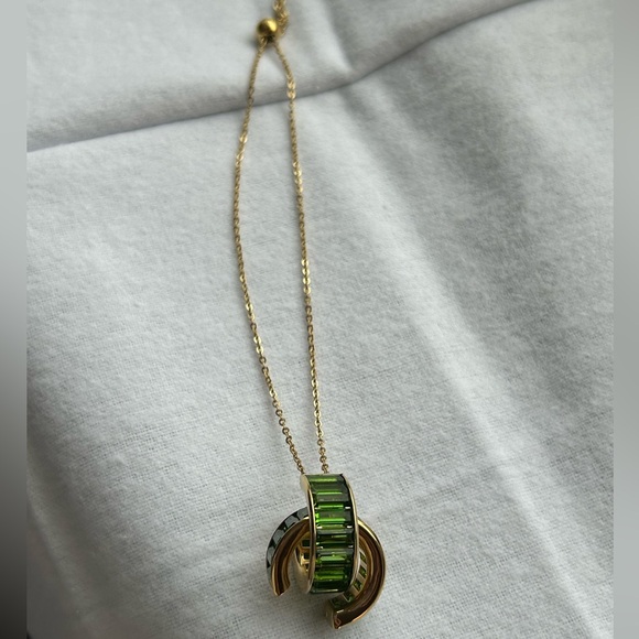 Swarovski Matrix Pendant, Green & Gold Plated! - Picture 10 of 12